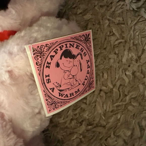 Hallmark Peanuts Pink Fluffy Snoopy Dog Plush - Picture 2 of 7